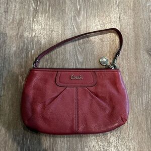 Coach Maroon Leather Clutch Purse
